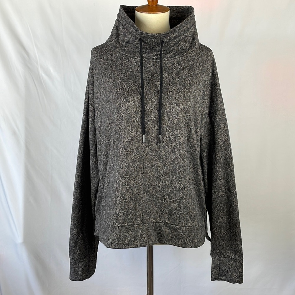 Mondetta Quality Brown Cropped Mock Turtleneck Sweatshirt w/Thumb Holes - XL